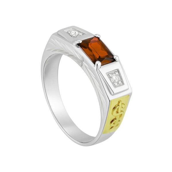 Anel de Formatura Masculino em Prata 950 e Símbolos em Ouro 18k