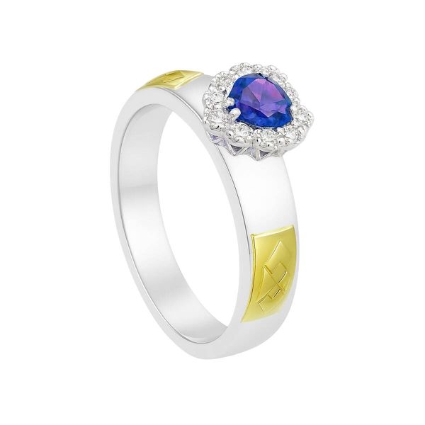 Anel em Prata Formatura Chuveiro Coração Delicado Emblemas Ouro 18k