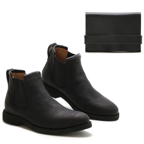 Botina Masculina Chelsea Vinci Preto Fosco