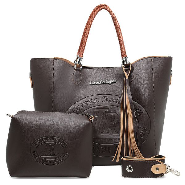 Bolsa Sacola Trançada Flex Café + Nécessaire 