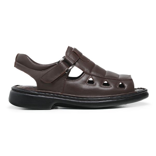 Sandália Masculina Luflex 100% Couro de Carneiro Bico Aberto