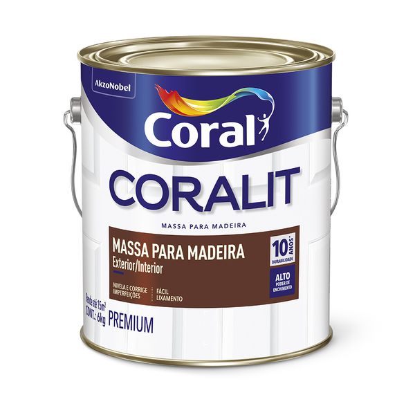 Massa Para Madeira Branco Coralit 6Kg