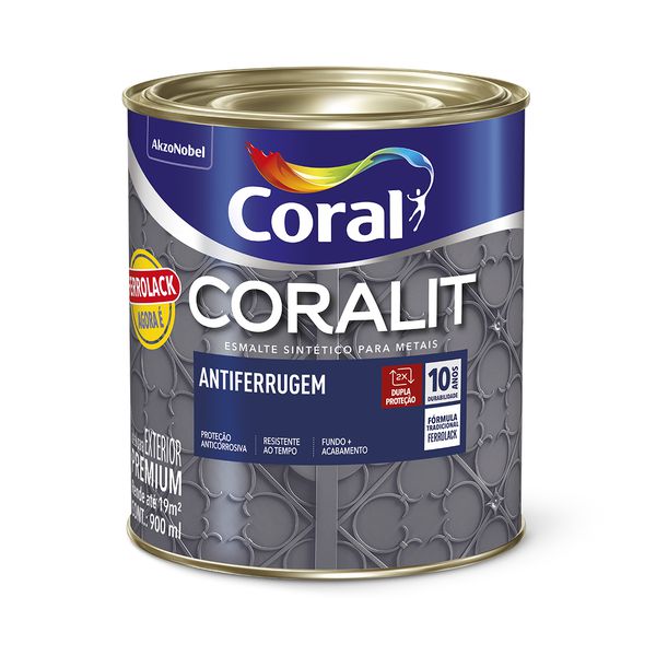Esmalte Sintético Coralit Antiferrugem Brilhante 900ML 