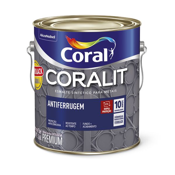Esmalte Sintético Antiferrugem Brilhante Coralit 3,6L