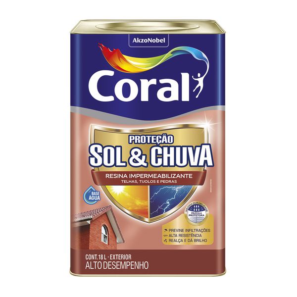 Resina Sol e Chuva Impermeabilizante Base Água Ceramic Coral 18L