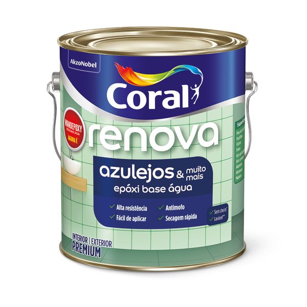 Renova Azulejos Base Água Acetinado Branco Wandepoxy 3,6L