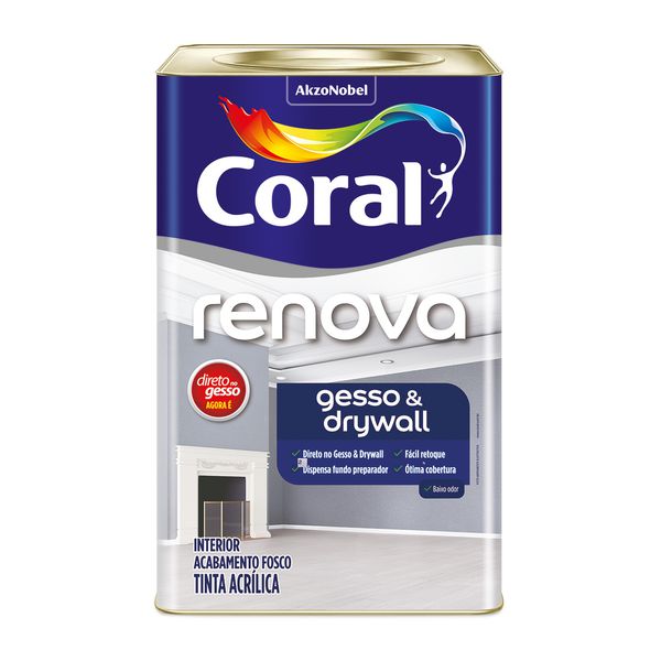 Tinta Acrílica Renova Gesso E Drywall Branco Neve 18L