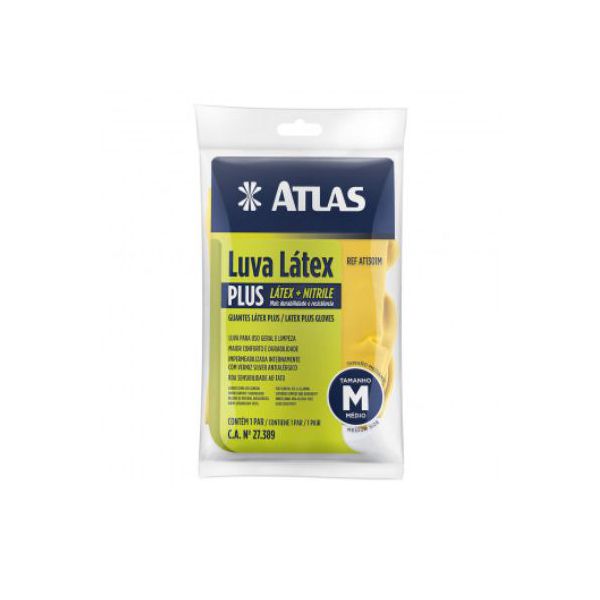 Luva Látex Plus M AT1301M ATLAS
