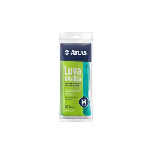 Luva Nitrilica Média AT1302M ATLAS