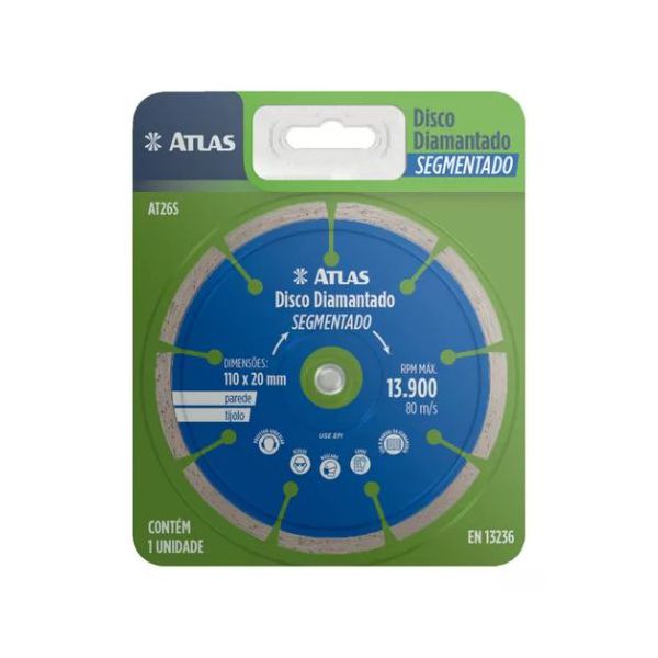 Disco De Corte Diamantado Segmentado 110MM AT26S ATLAS