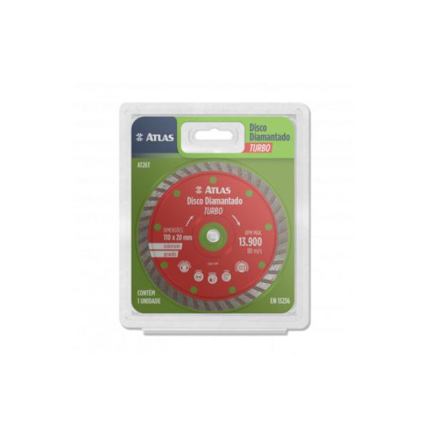 Disco De Corte Diamantado Turbo 110MM AT26T ATLAS