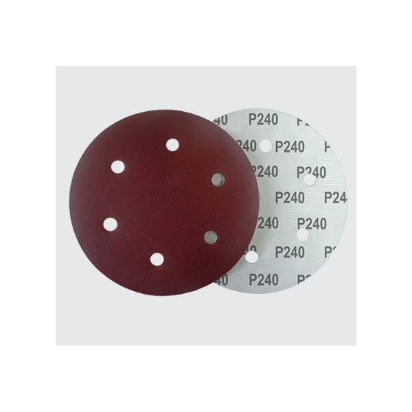 Pac 5 Discos De Lixa 240 225MM 6 Furos NAUBER
