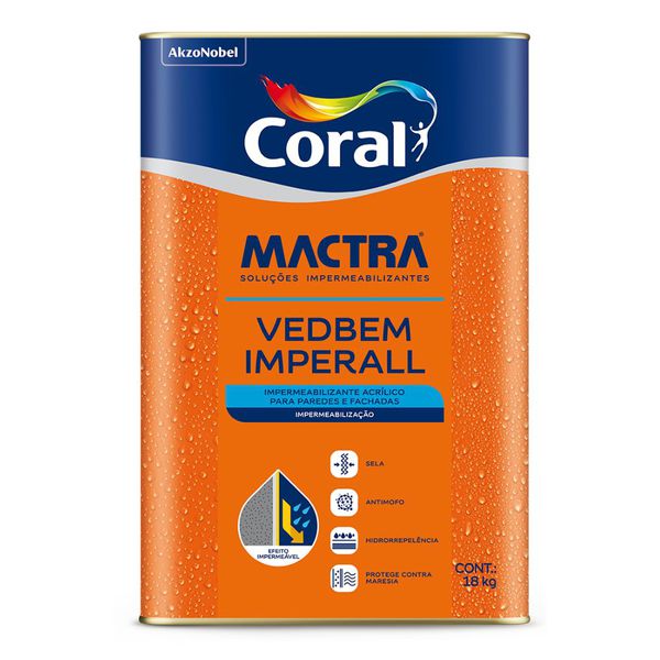 Impermeabilizante Imperall Premium 10 Em 1 Mactra Branco 18kg 