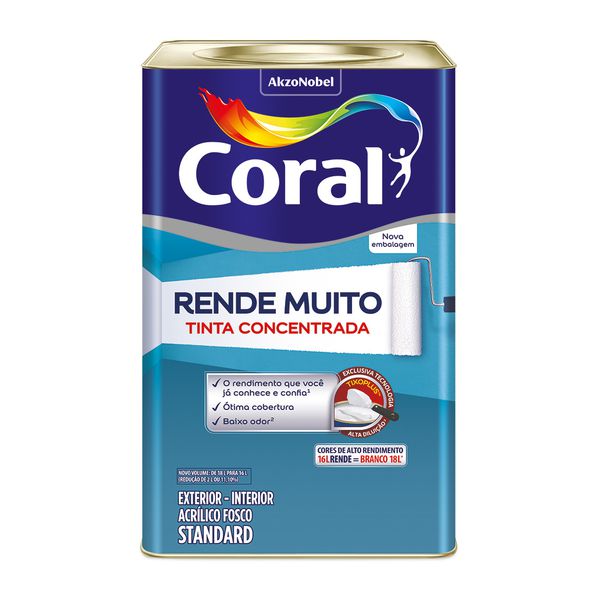 Tinta Acrílica Rende Muito Branco Neve Coral 18l