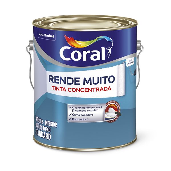 Tinta Acrílica Rende Muito Coral Branco Neve 3,6l