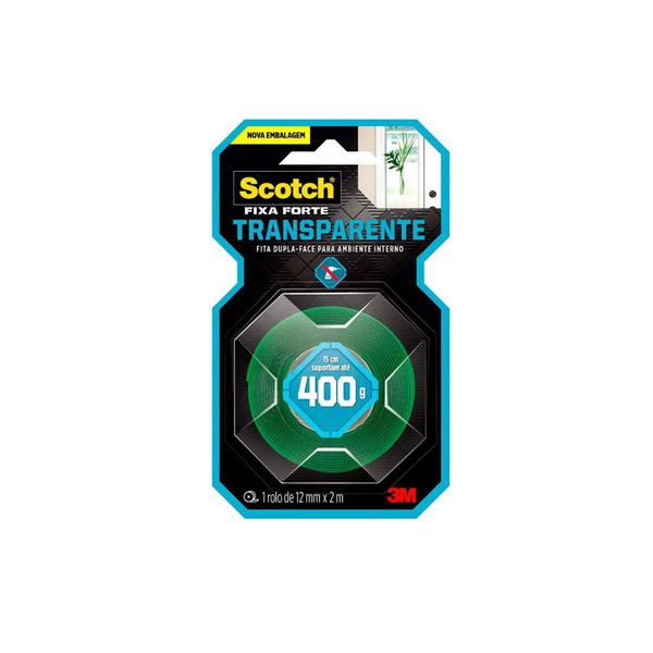Fita Dupla Face Scotch Transparente 12mm x 2m 3M 