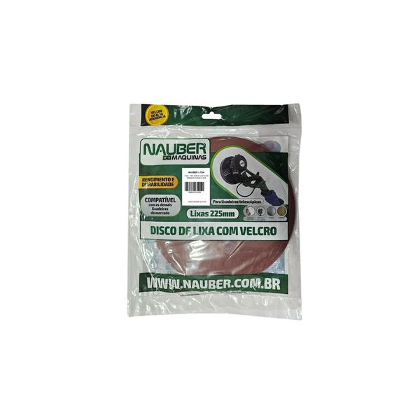 Pac 5 Discos De Lixa 100 225MM 8 Furos NAUBER
