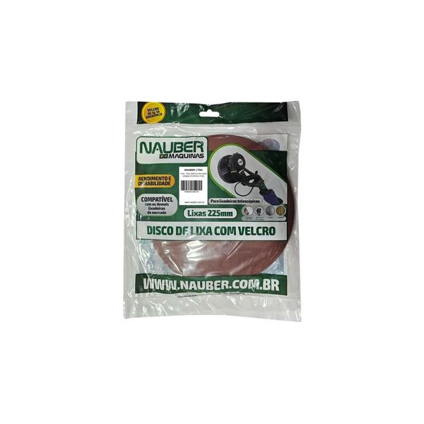 Pac 5 Discos De Lixa 240 225MM 8 Furos NAUBER