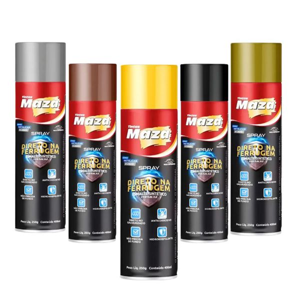 Tinta Spray Direto na Ferrugem Maza Brilho Liso 400ml