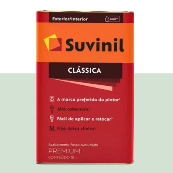 Tinta Acrílica Suvinil Clássica 18l Verde Água