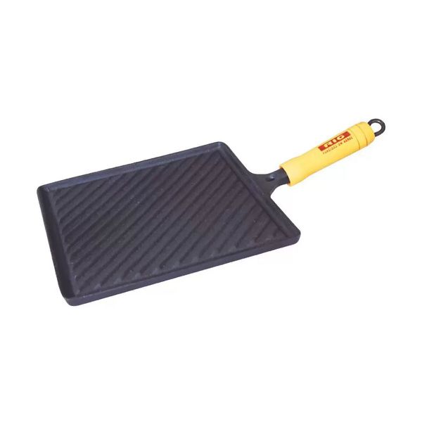 Chapa Bifeteira de Ferro Fundido Quadrada Frizada 25cm - Rig