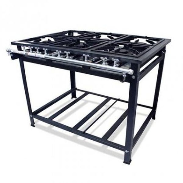 Fogão Industrial 6 Bocas 3D/3S Baixa Pressão P7 G30x30 Tradicional - MR Fogões