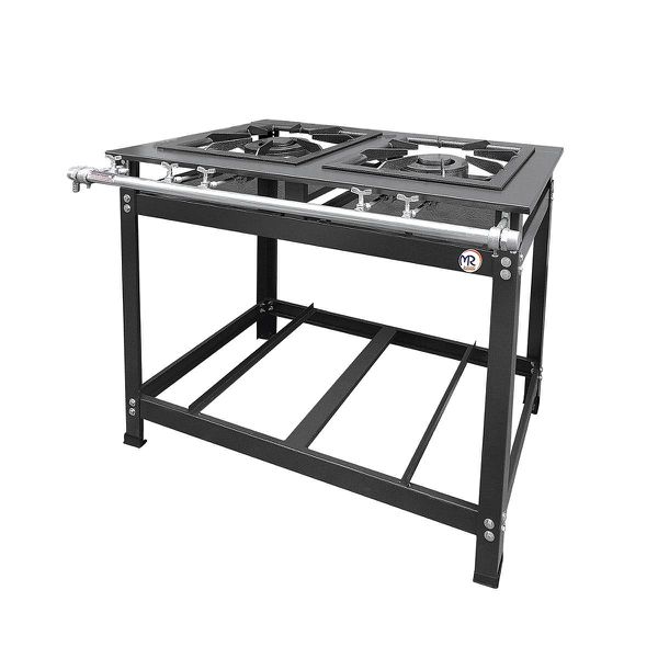 Fogão Industrial 2 Bocas Duplas Baixa Pressão P8 G40x40 Luxo - MR Fogões
