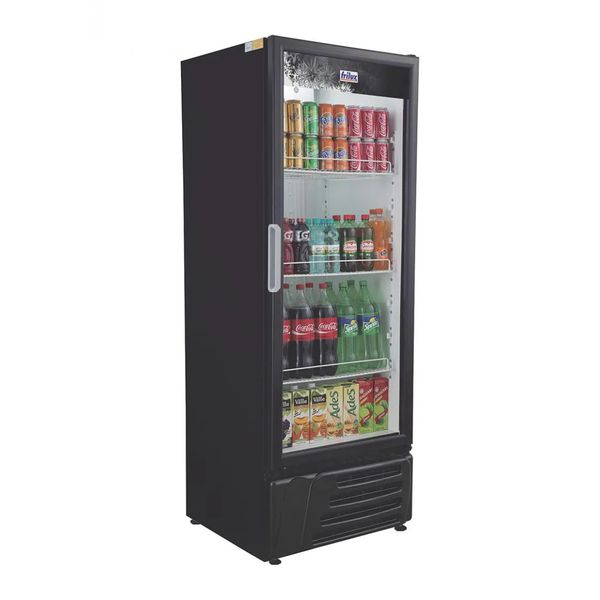 Refrigerador 410 Litros Vertical Porta de Vidro Exposito 127v Preta - Frilux