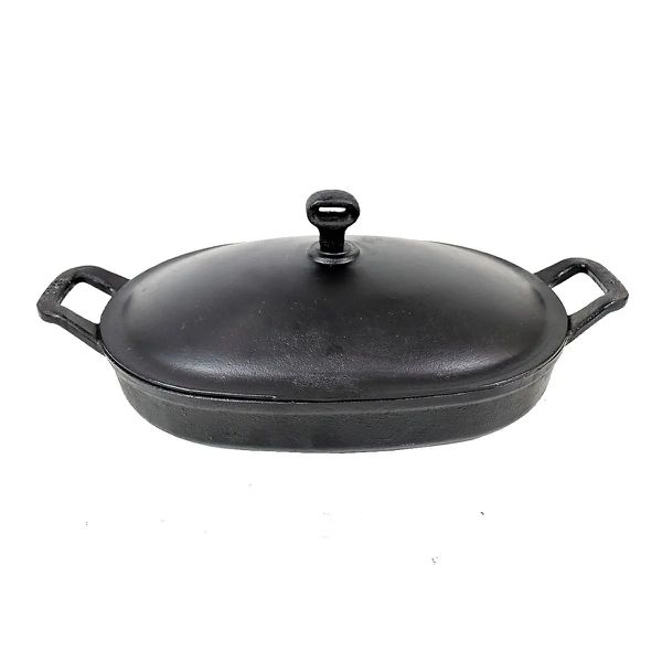 Assadeira Oval com Tampa de Ferro Fundido 35x24cm - Rig