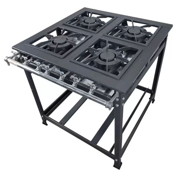 Fogão Industrial 4 Boca Dupla Baixa Pressão P8 G40x40 Luxo - MR Fogões
