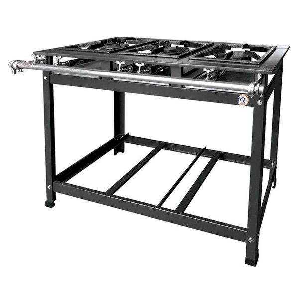Fogão Industrial 3 Bocas 2D/1S Baixa Pressão P8 G40x40 Luxo - MR Fogões