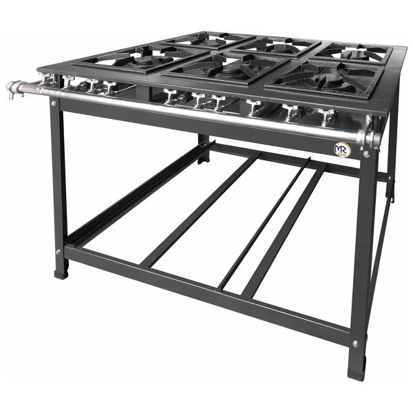 Fogão Industrial 6 Bocas 3S/3D Baixa Pressão P8 G40x40 Luxo - MR Fogões