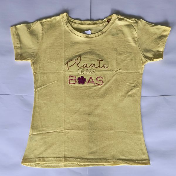 T- Shirt Bordada - Amarela