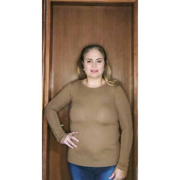 BASICA FEMININA POLIESTER CREME
