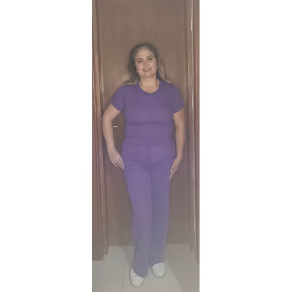 CONJUNTO MANGA CURTA LAZINHA ROXO