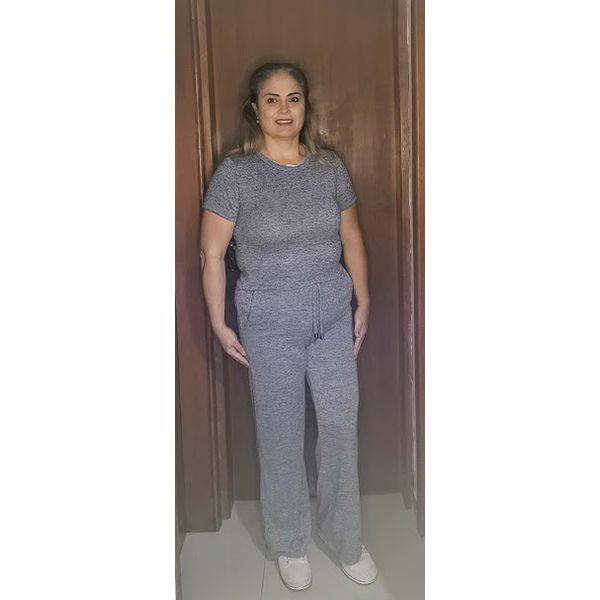 CONJUNTO MANGA CURTA LAZINHA CINZA