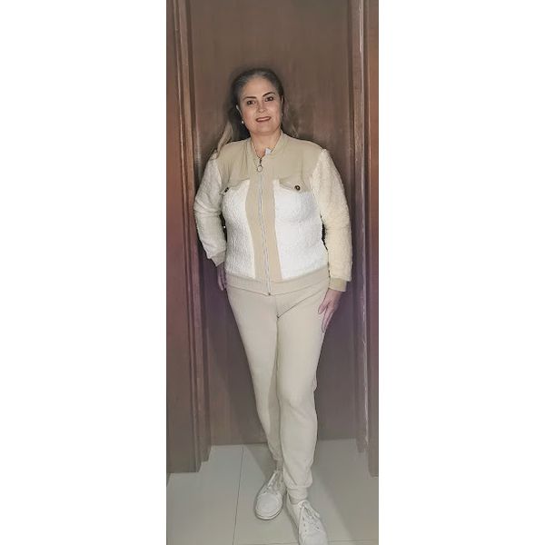 CONJUNTO ZIPER E DETALHES CREME