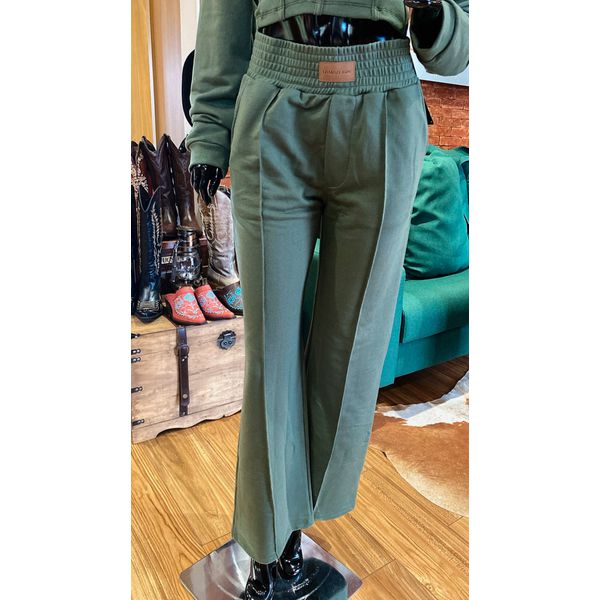 CALÇA FEMININA OSMOZE MOLETOM VERDE MILITAR