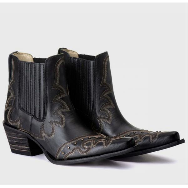 Bota Feminina Tucson - Couro Preto
