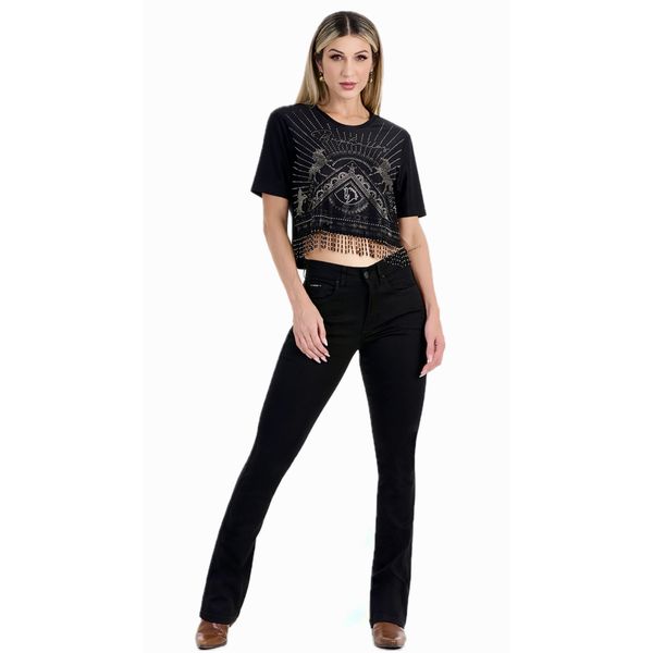 CALÇA BOOTCUT BASICA BLACK