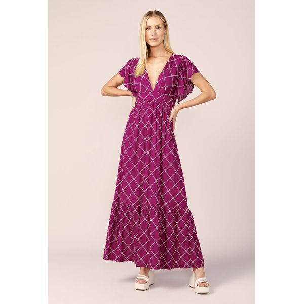 VESTIDO LONGO LAISE DE VISCOSE -AMORA