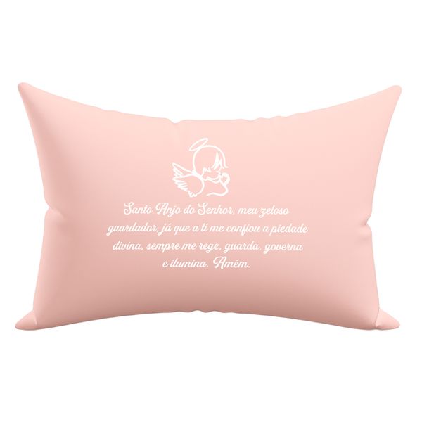 Fronha Personalizada - Anjo - Exclusiva Malha Novo Toque 100% Algodão - Super Penteada - Rosa Chá 