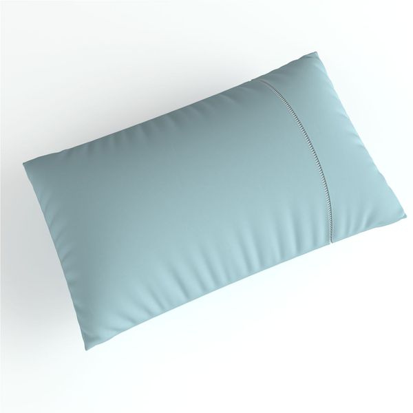 Fronha Ponto Palito - 0.50m X 0.70m - Exclusiva Malha Novo Toque 100% Algodão Super Penteada - Azul Blue (1pç)