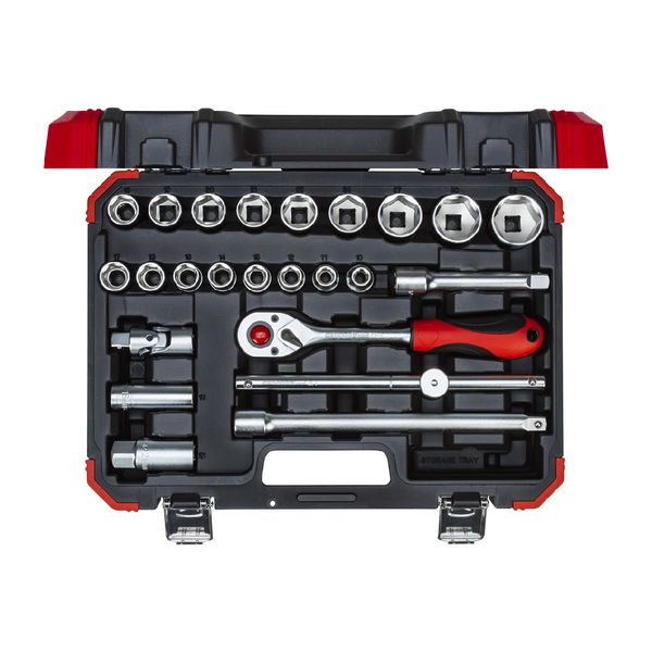 Jogo Soquete Sextavado 1/2 Pol - 24 Pçs 10 a 32mm 3300055 Gedore Red