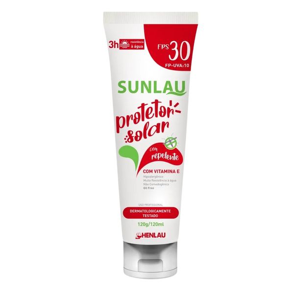 Protetor Solar com Repelente FPS 30 120GR Sunlau Henlau