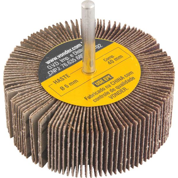 Roda de Lixa com Haste 80 x 30mm Grão 80 1271803080 Vonder