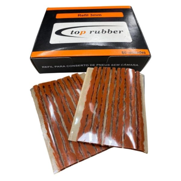 Caixa de Refil para Pneu sem Câmara Moto 100mm com 60 Unidades Top Rubber