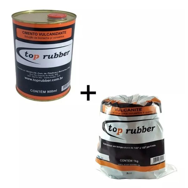 Kit Remendo Quente Vulcanite 1KG + Cola Preta - Top Rubber