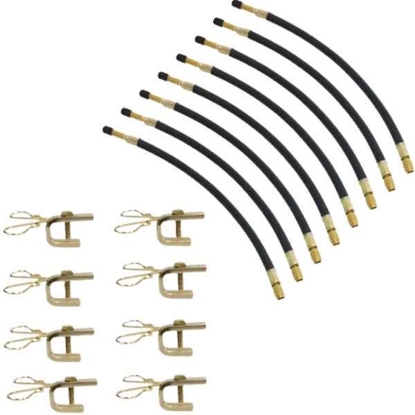 Kit 8 Suportes Simples FNT-1048 + 8 Extensões Flexíveis de Borracha 210mm 5510