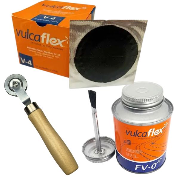 Kit Caixa de Remendo V-04 + Cola Cimento FV-00 + Rodilho 8mm FNT-1134